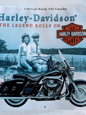 VTG 2003 Harley-Davidson The Legend Rolls On 16 Month Calendar Sealed NOS Motor